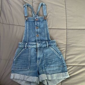 hollister jean overalls